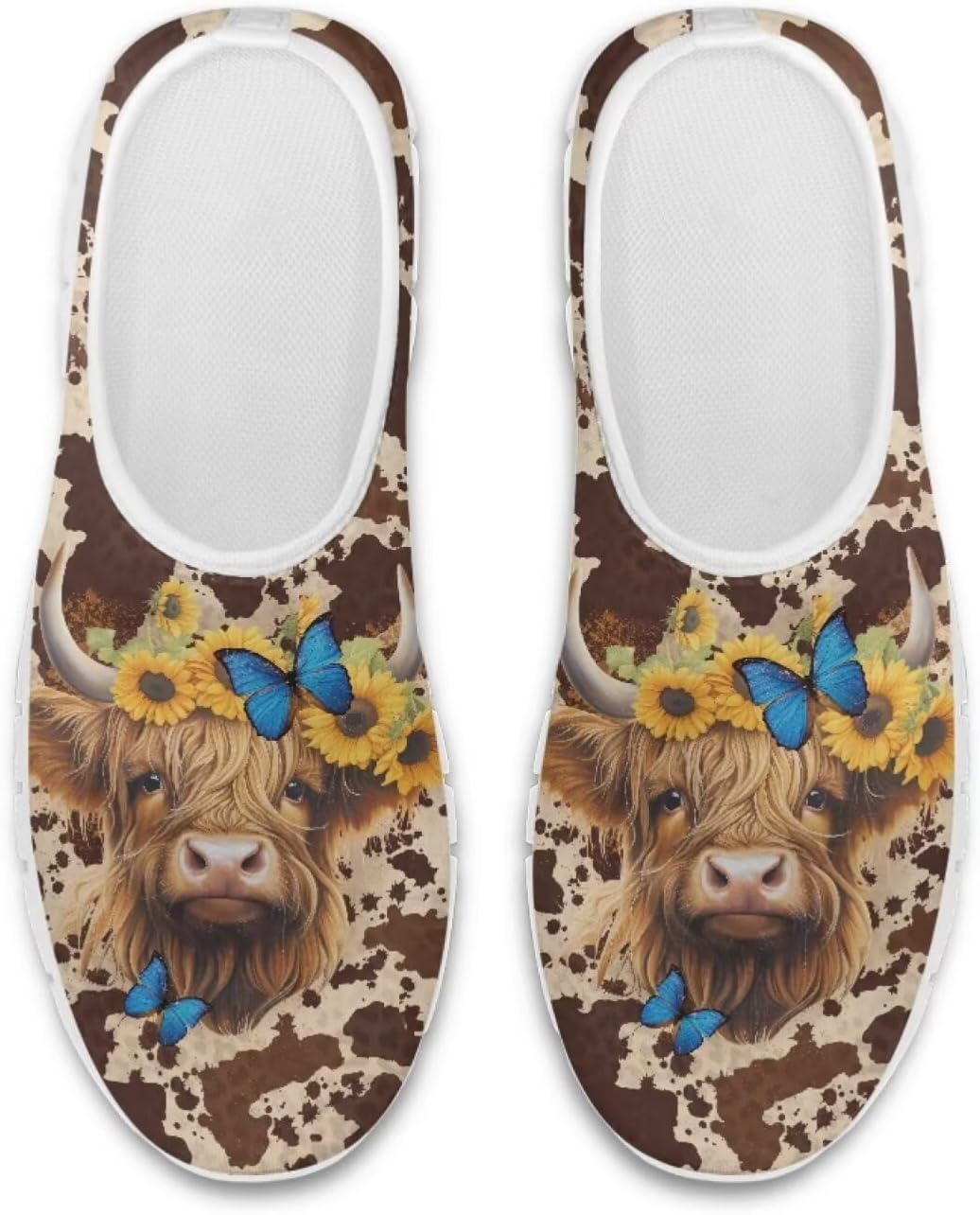 

Кроссовки Chaqlin, лоферы, противоскользящие, низкие, без шнурков, женская модная обувь, мужские лоферы, прогулочные теннисные туфли, Highland Cow Butterfly