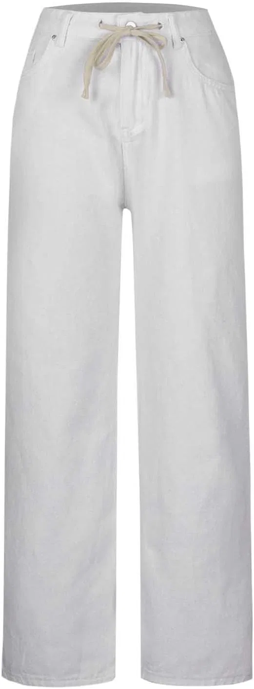 Джинсы свободные, женские, Classic Fit, белые — фото 3