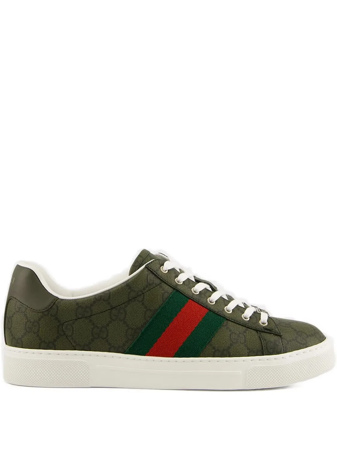 Кеды Ace с узором GG Supreme Gucci, зеленый
