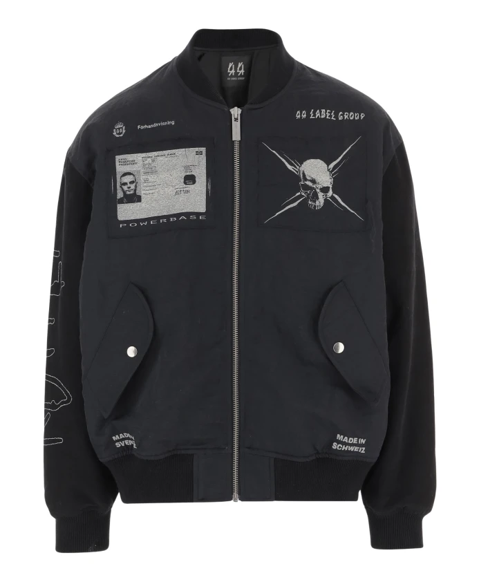 

Нейлоновая куртка-бомбер с графическим принтом, черная 44 Label Group, черный