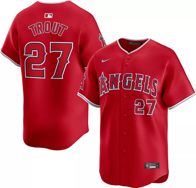 

Мужская майка Nike Los Angeles Angels Mike Trout #27 Red Limited Vapor