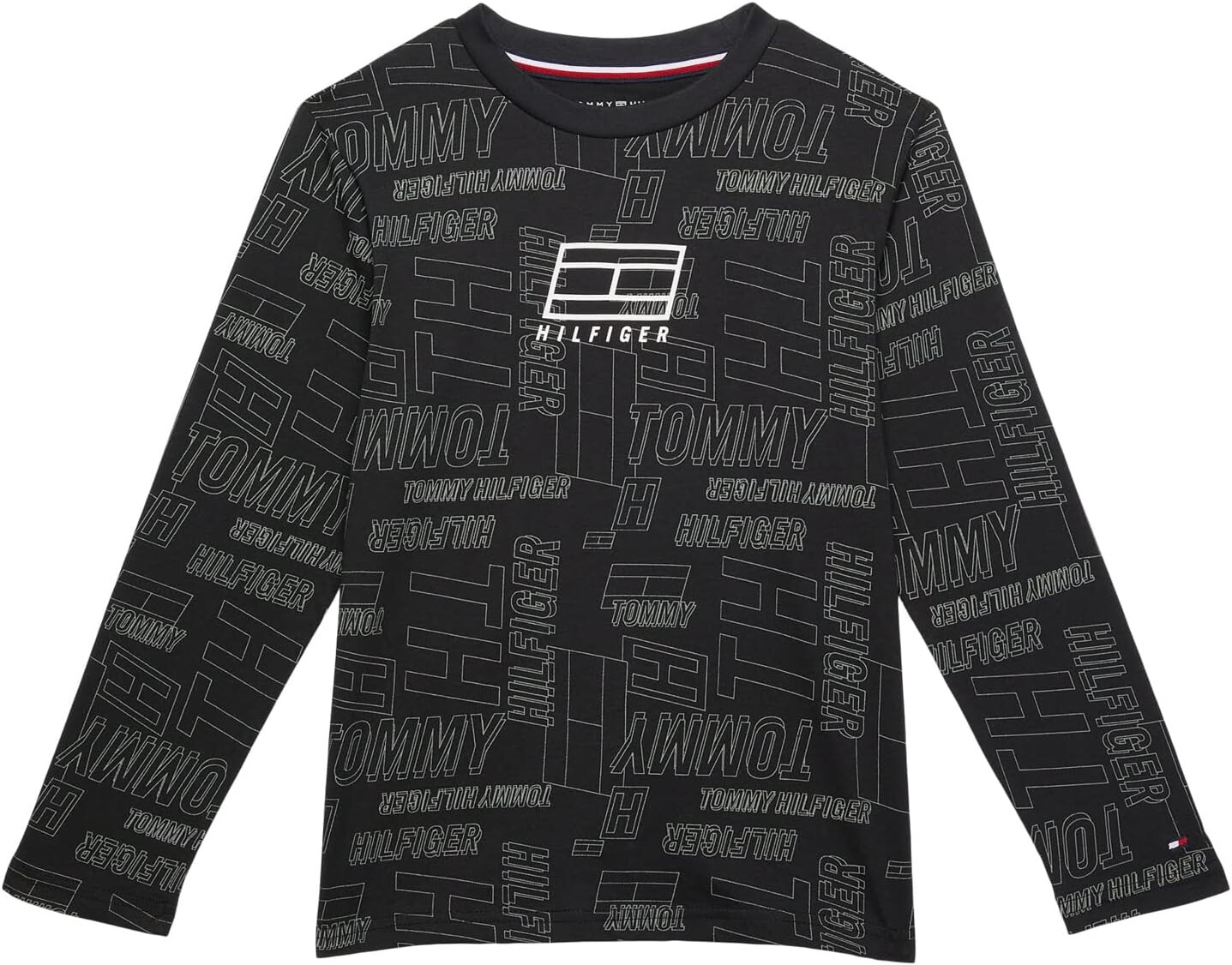 

Футболка Tommy Hilfiger TSP Long Sleeve Linear AOP Tee, цвет Tommy Black