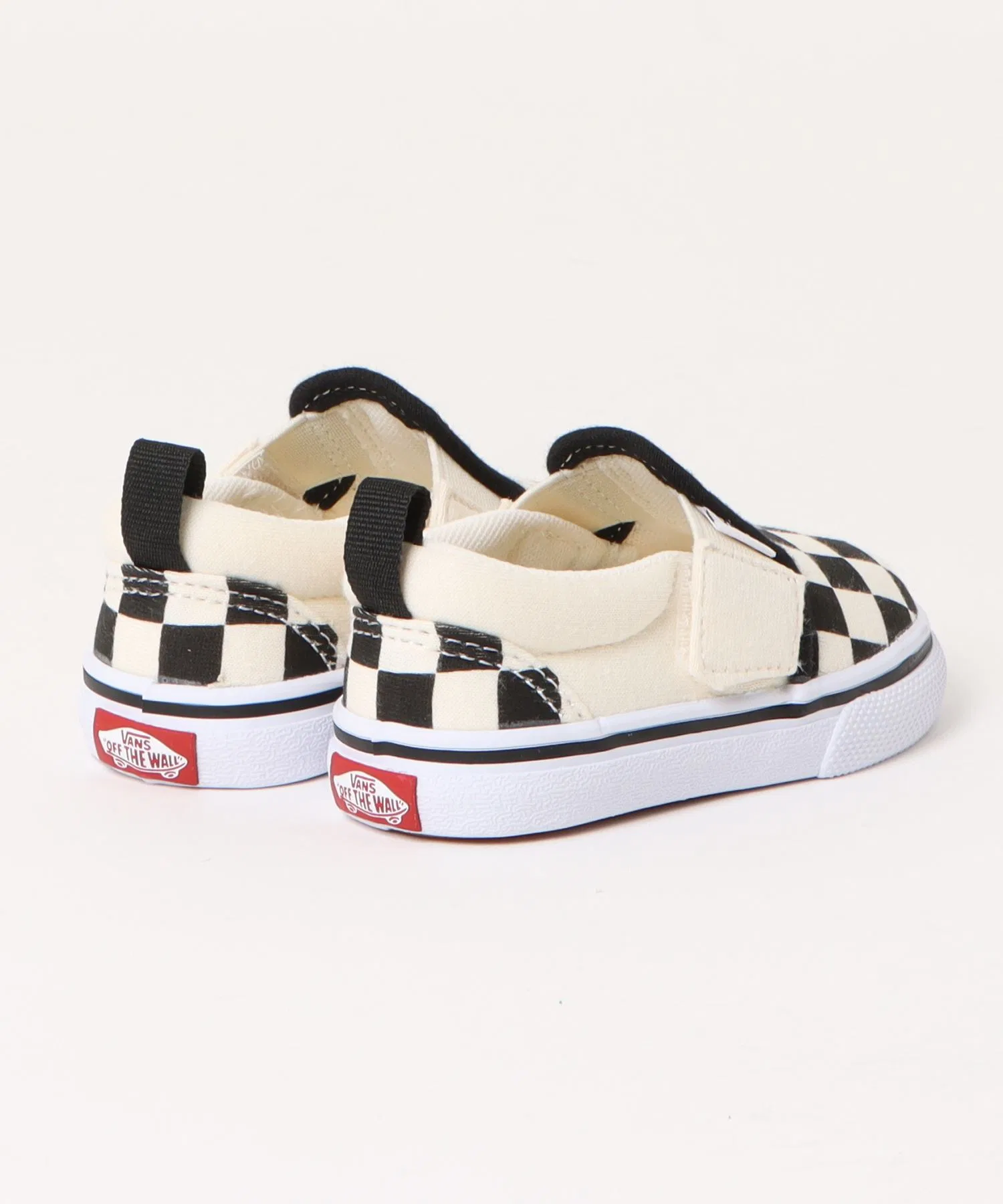 Детские кроссовки слипоны VANS SLIP ON для малышей чёрные в клетку — фото 2
