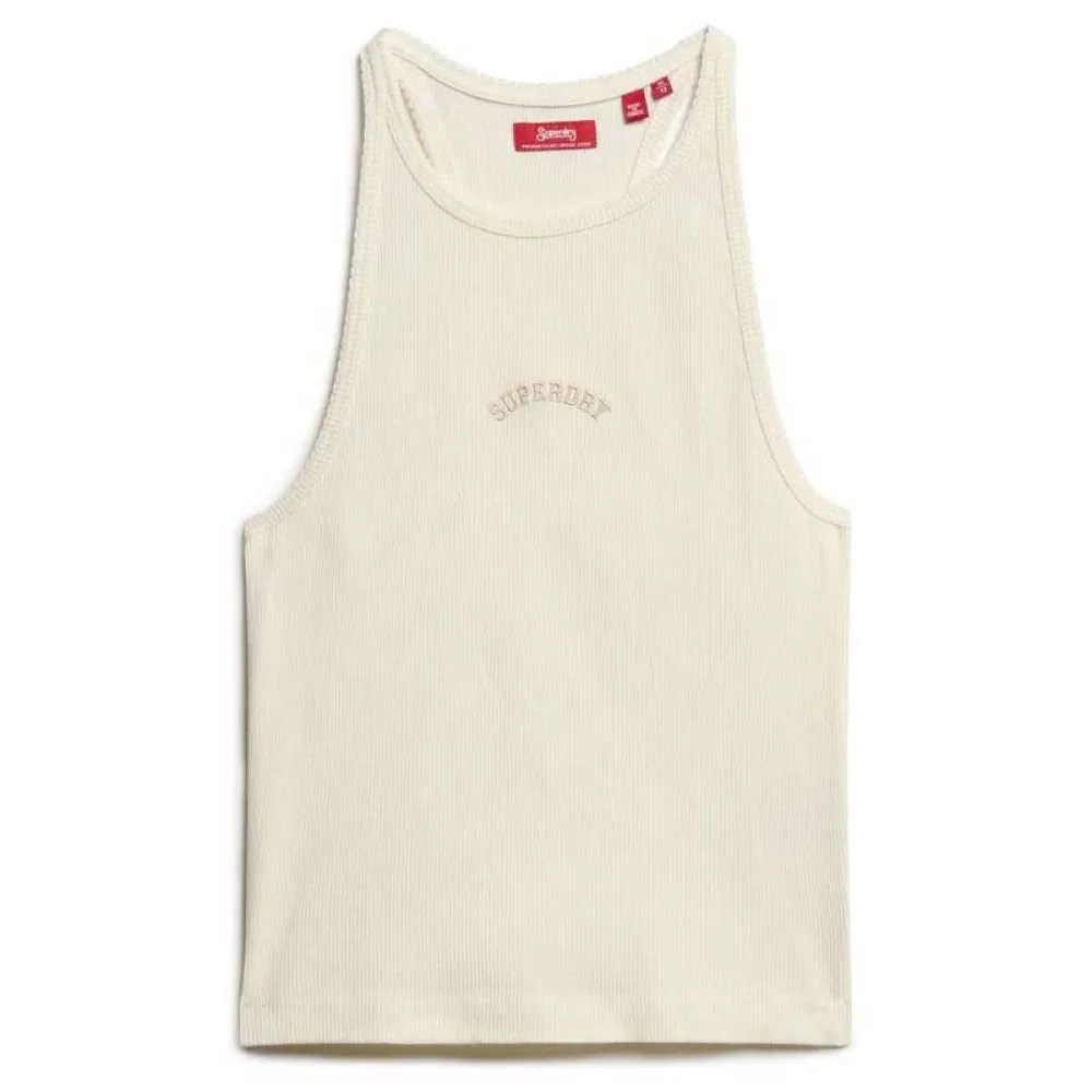 

Футболка без рукавов Superdry Essential Logo Racer, бежевый