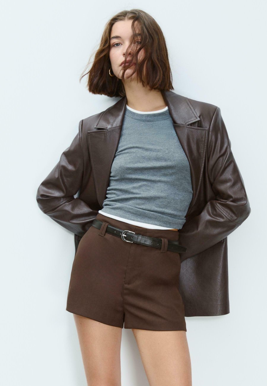 

Шорты Stradivarius SMART MINI WITH BELT, Dark Brown