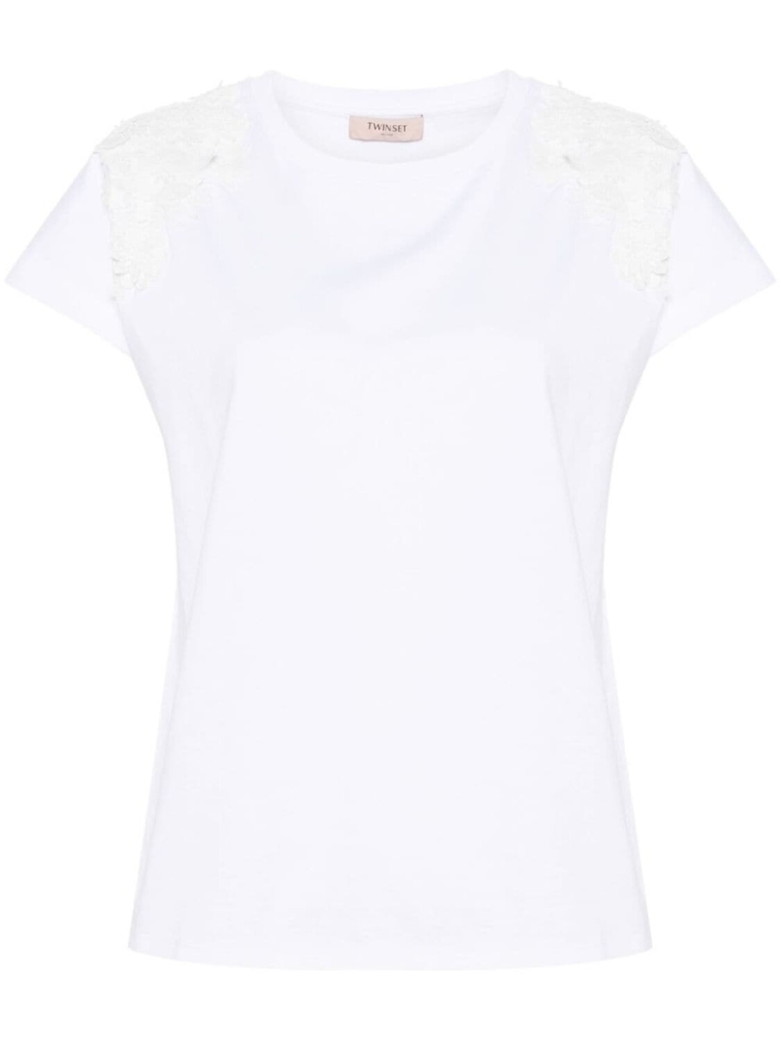 

TWINSET футболка с цветочной аппликацией, белый