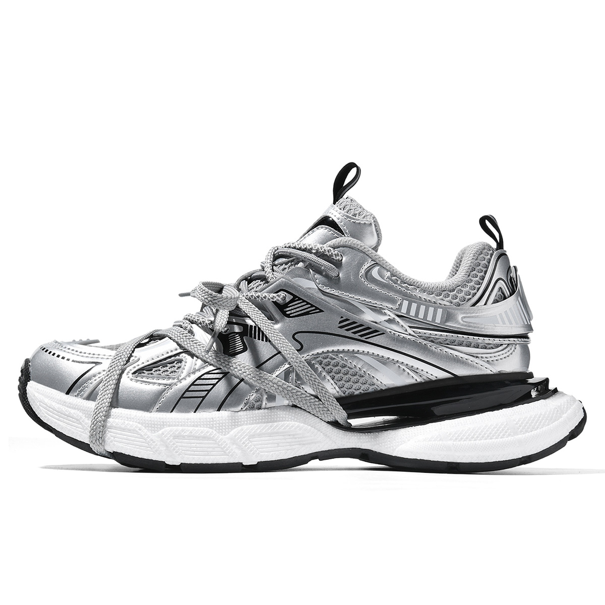 

REPUSEN Высокие износостойкие легкие дышащие нескользящие кроссовки унисекс Silver, цвет Silver[Lace-Up Box]