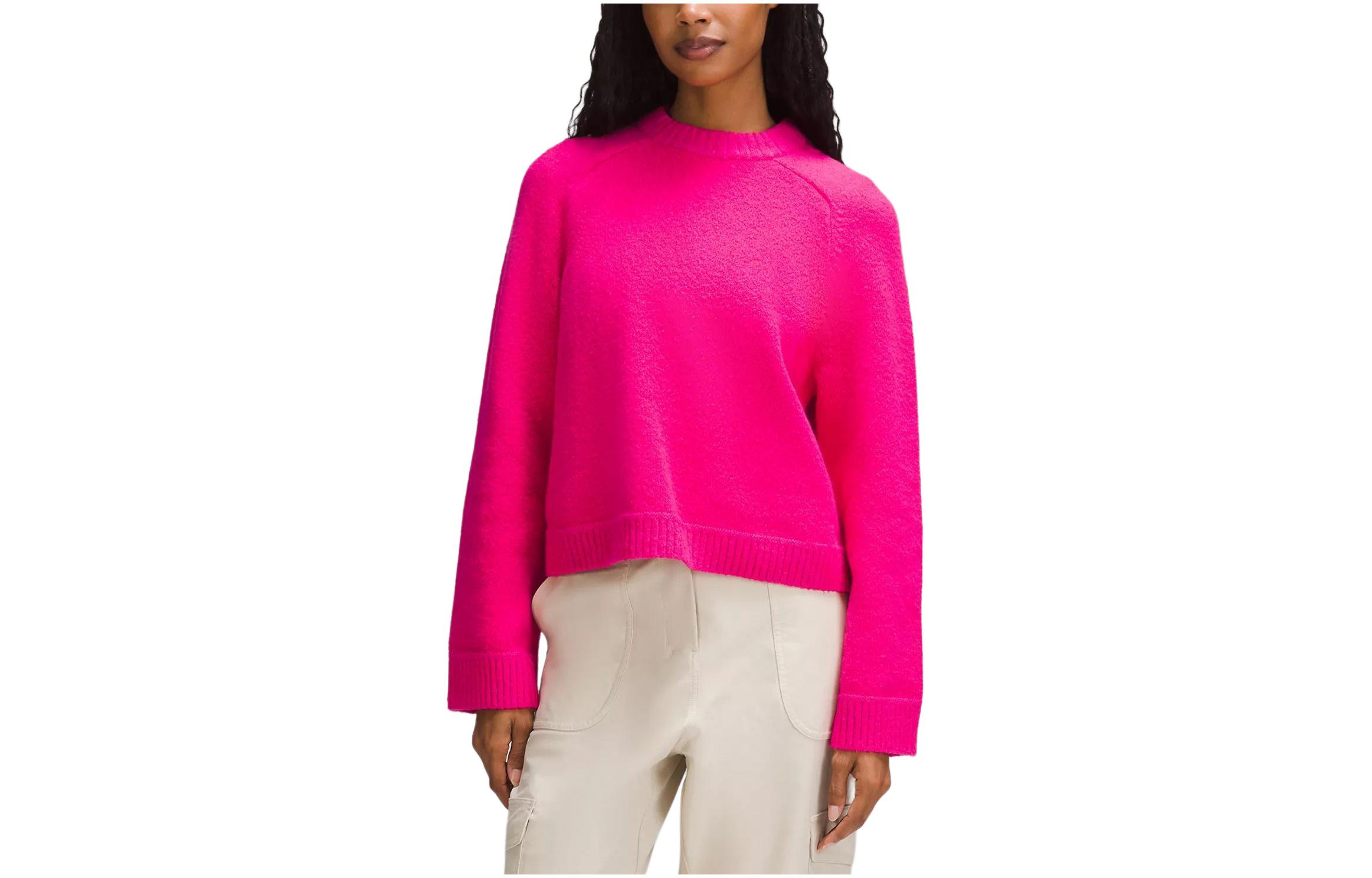 

Футболка из мериносовой шерсти с хлопком женская розовая Lululemon