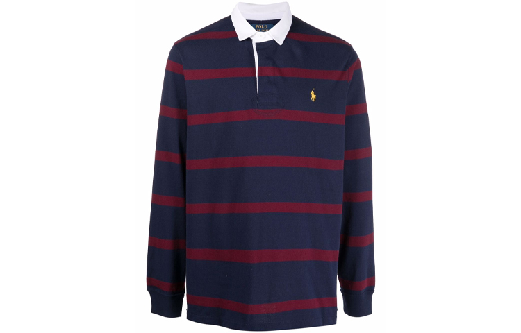 Винтажная полосатая рубашка-поло 2024 года Polo Ralph Lauren, темный фиолетовый — фото 3