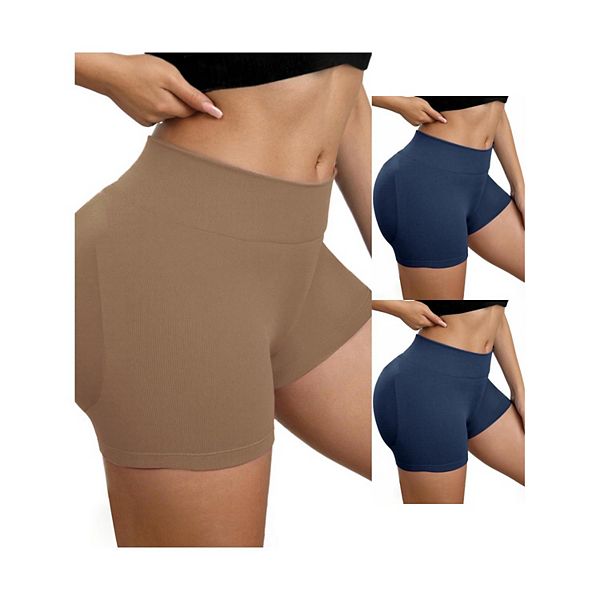 

3 пары женских корректирующих шорт для похудения и фитнеса Inspire Chic, Blue Khaki