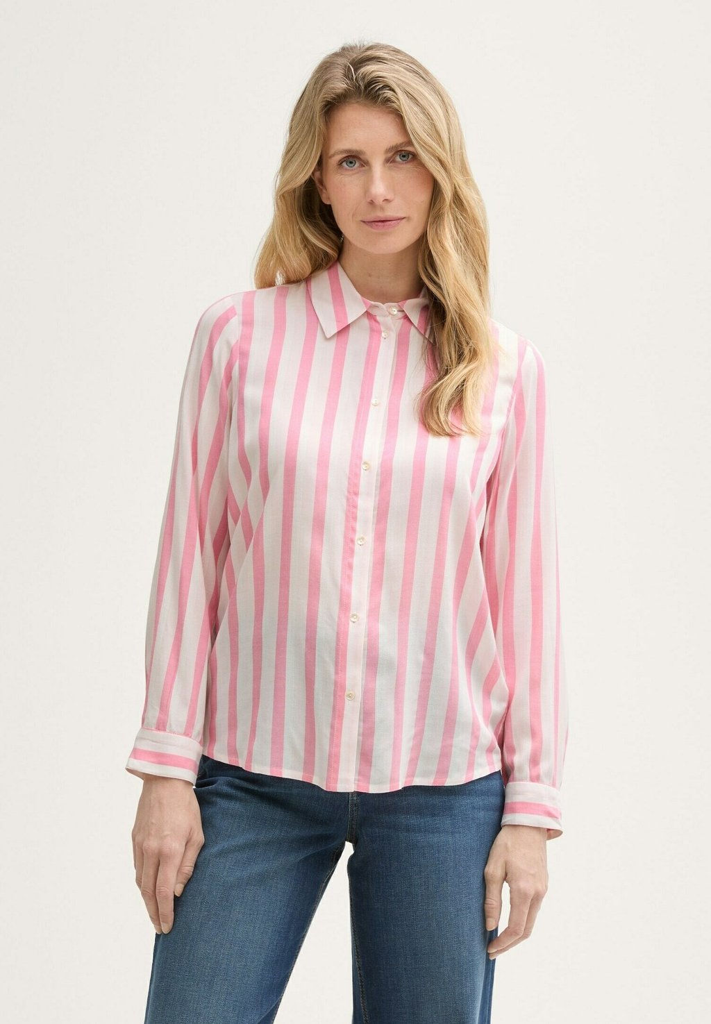 

Рубашка TOM TAILOR, цвет Bright Rose Woven Stripe