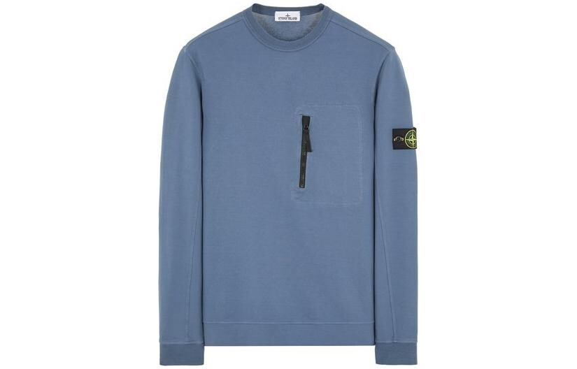 

Толстовка мужская Stone Island с вертикальным карманом, синий