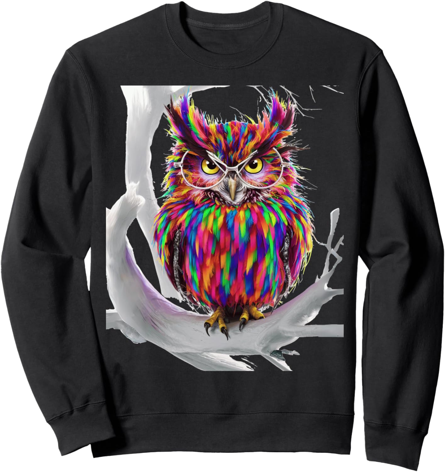 

Толстовка с изображением птицы, совы и разноцветных очков Owlbirdpassion