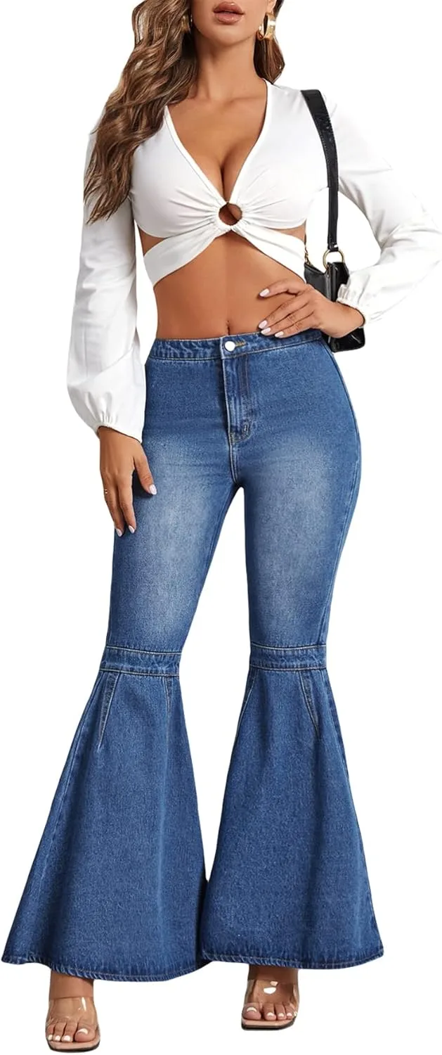 

WDIRARA женские джинсы клеш с рюшами по низу