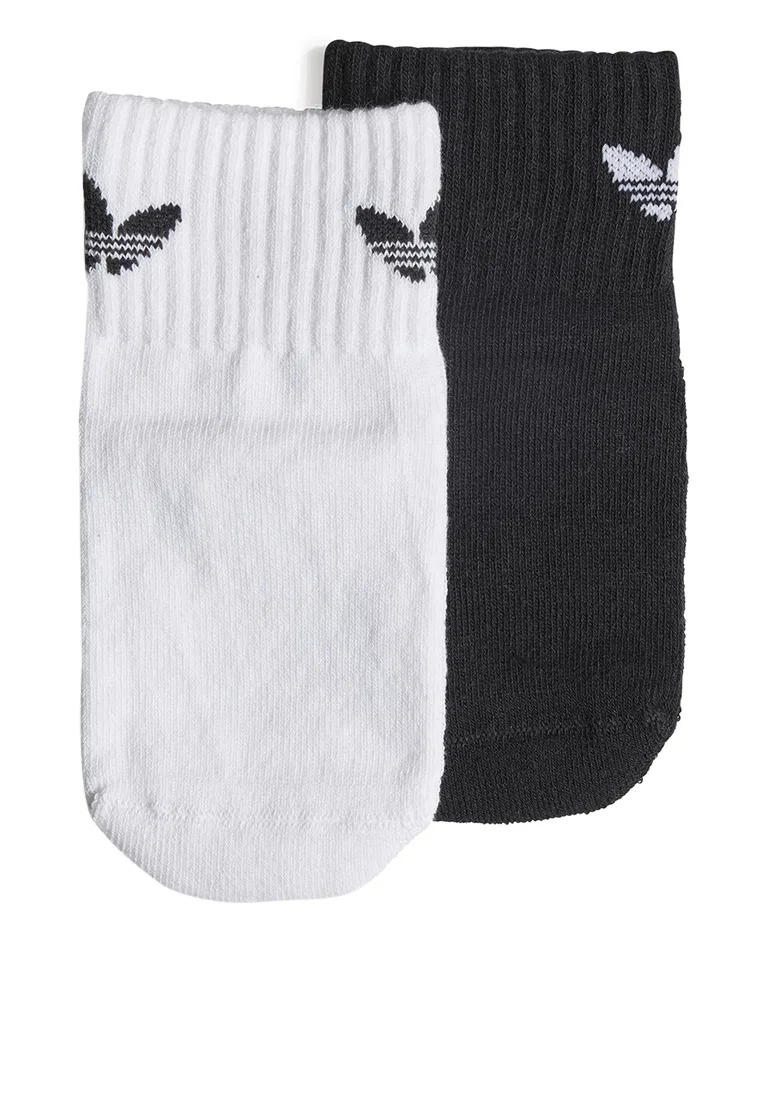 Носки детские нескользящие, 2 пары Adidas, белый/черный