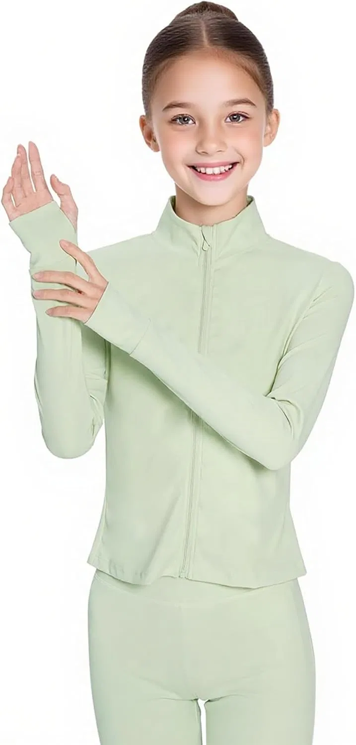 Детский спортивный костюм с курткой и расклешенными леггинсами Lovdaswi, Green-tops