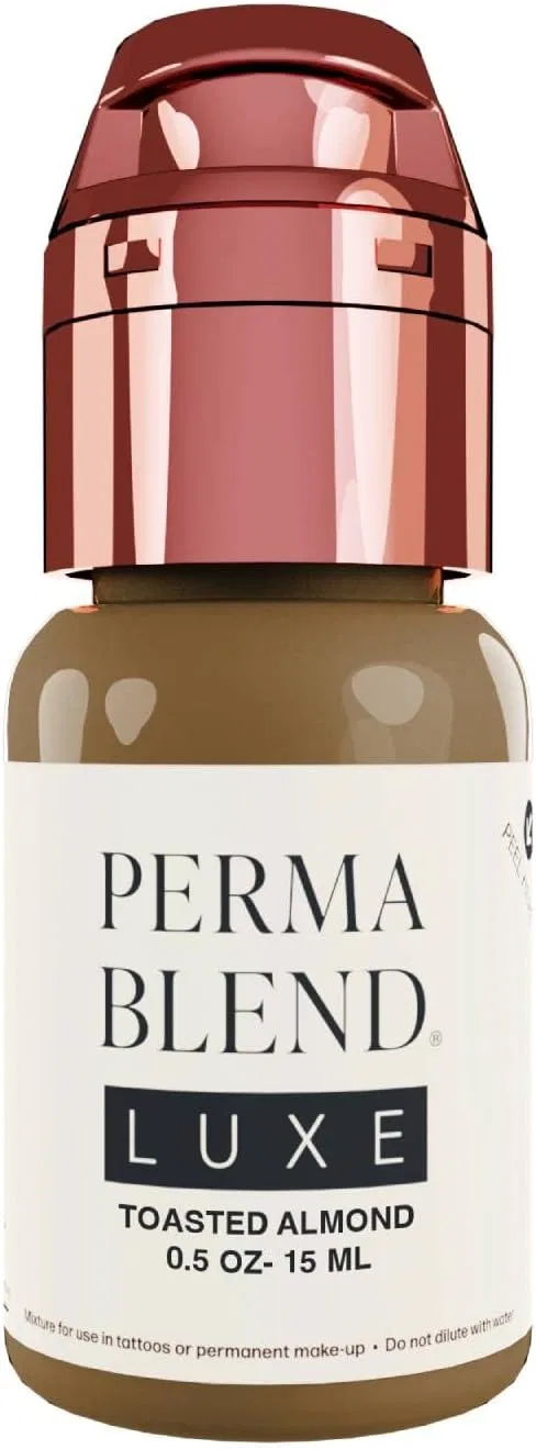 Профессиональная тату-краска Perma Blend Luxe Toasted Almond для перманентного макияжа бровей, коричневая, 15 мл Perma Blend