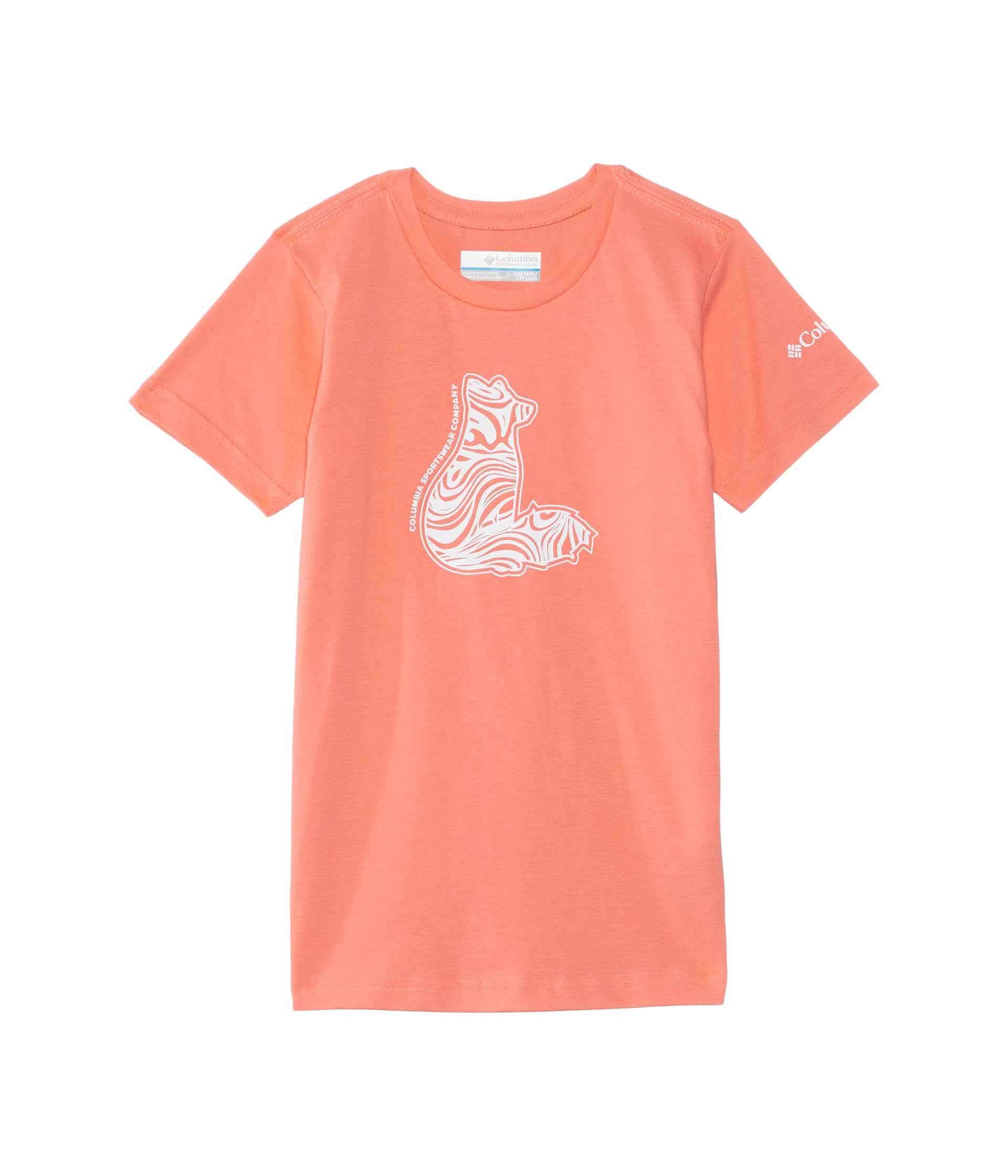 

Рубашка Columbia Kids Mission Lake Short, цвет Hot Coral/Foxy Swirl