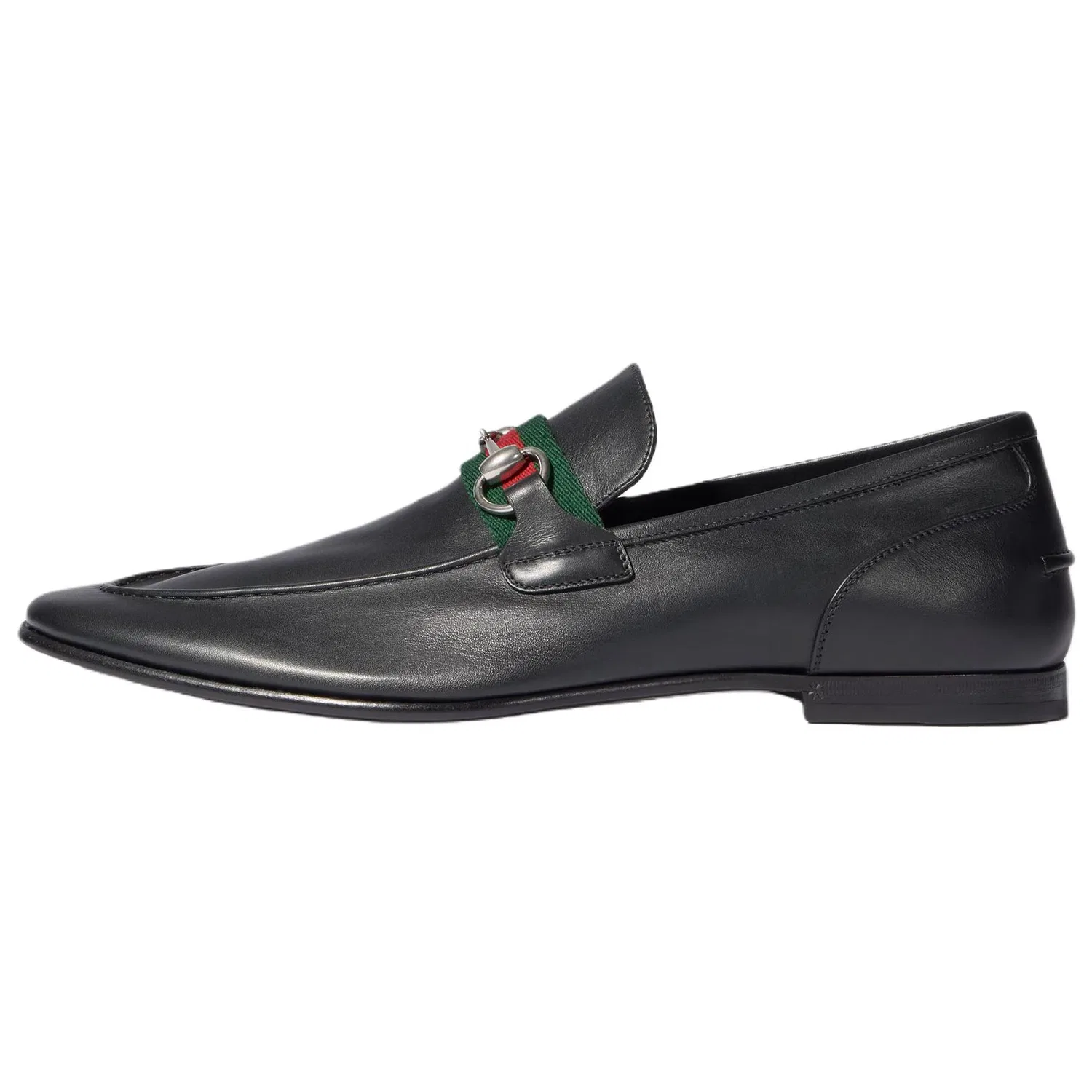 GUCCI Horsebit Como Leather Casual Leather Shoes 1cm Men's Black