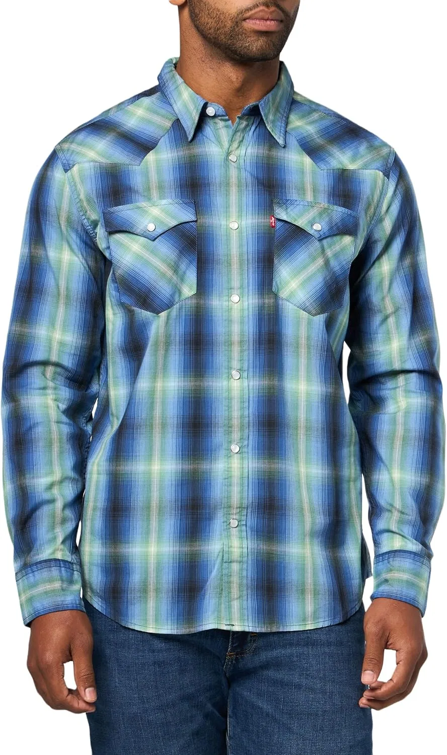 Рубашка Levi's Classic Western в клетку Jericho Plaid, Sunshine Blue