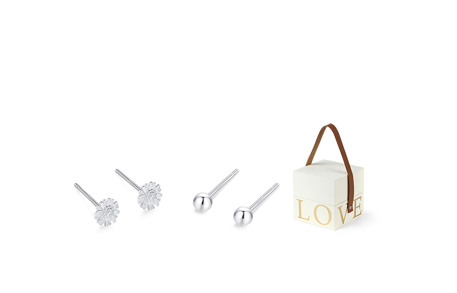 

MISS TOOYA Серьги-гвоздики из стерлингового серебра для женщин