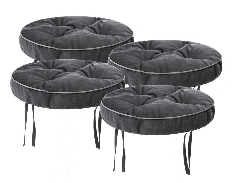 

[T] Подушка для стула для столовой SC, мягкая подушка для стула для гостиной Подушка для садового стула, подушка для удобного сиденья, подушка для садового стула, подушка для внутреннего/наружного использования — 4 круглые подушки 38 см — графит...