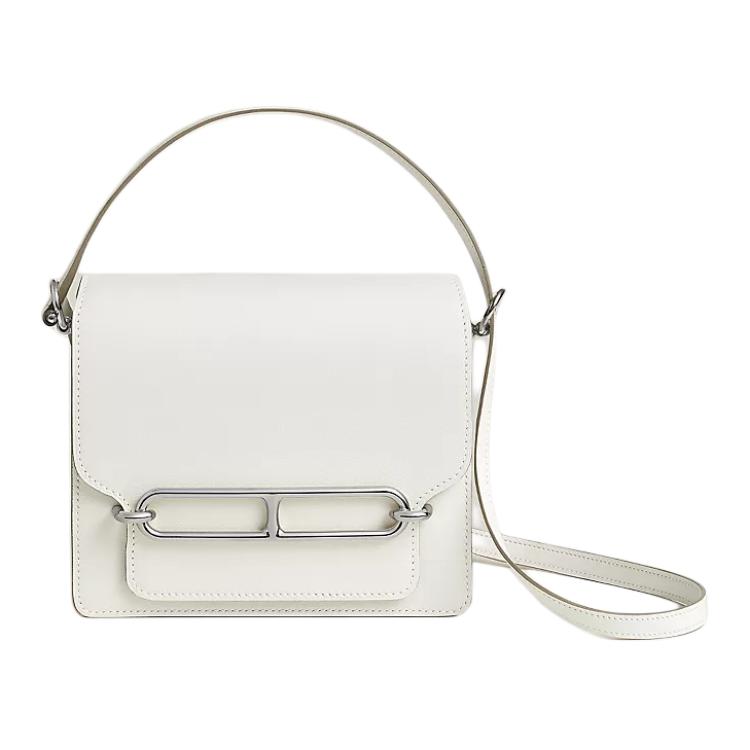 

Hermes Мини-сумочка через плечо Roulis Swift из телячьей кожи, женская, размер 0U, новая, белая