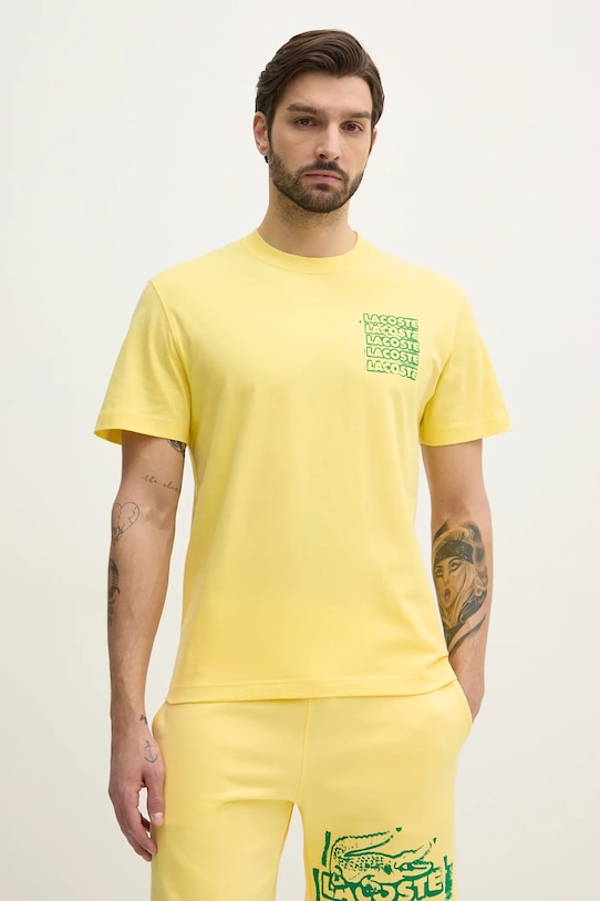 

Хлопковая футболка Lacoste, желтый