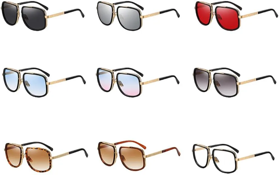 

Винтажные классические солнцезащитные очки в стиле стимпанк с двойным оправой для женщин и мужчин, качественные ретро-очки с зеркальными линзами HVTVTLA, C3