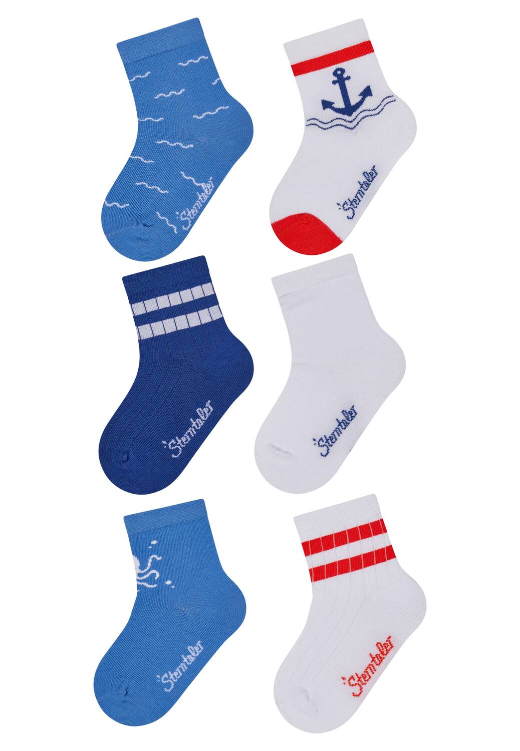 

STERNTALER Носки 'Anker' в цветах Marine Blue, Cobalt Blue, White