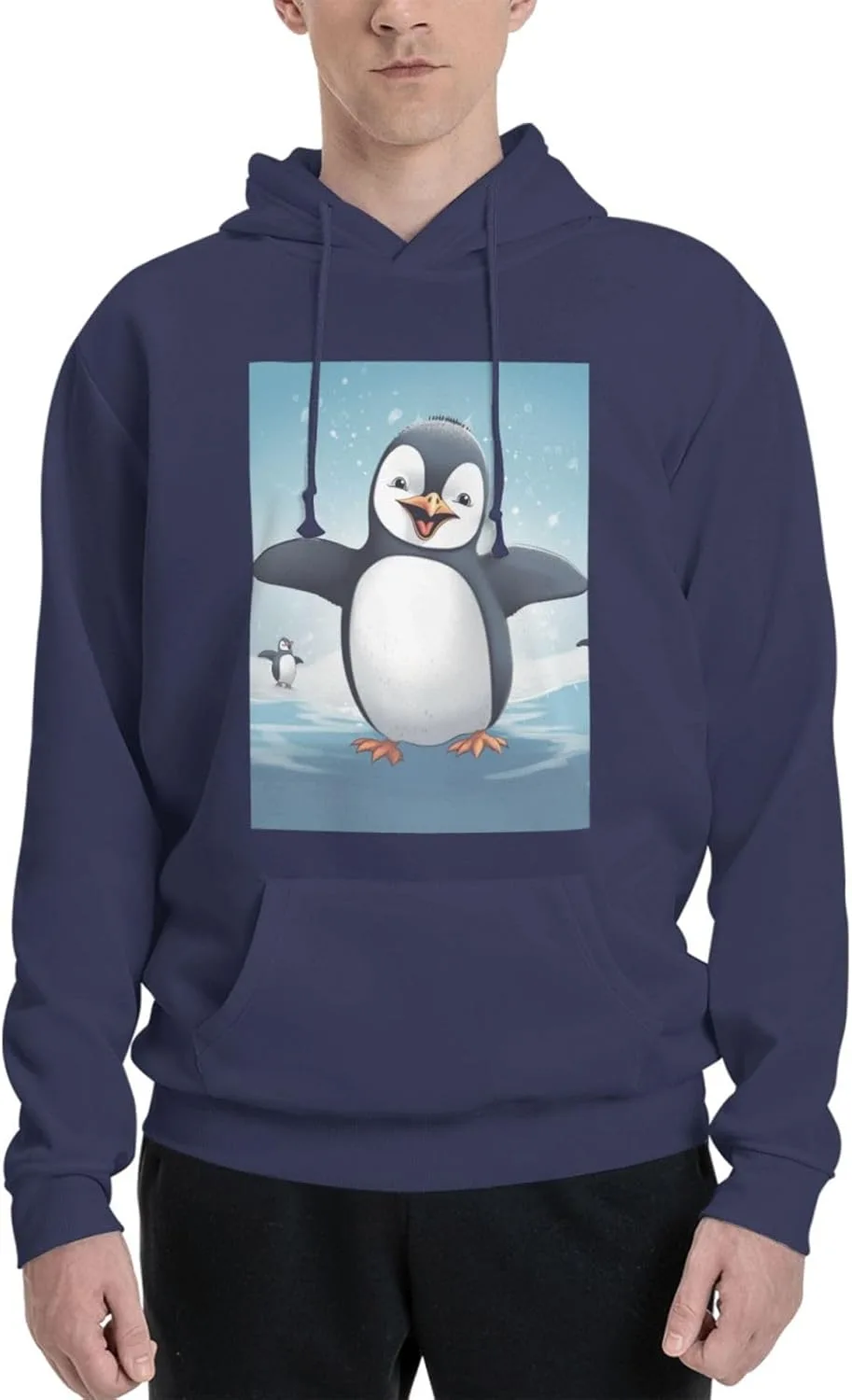 

Мужская флисовая толстовка с капюшоном Happy Penguin LKWSCGHM