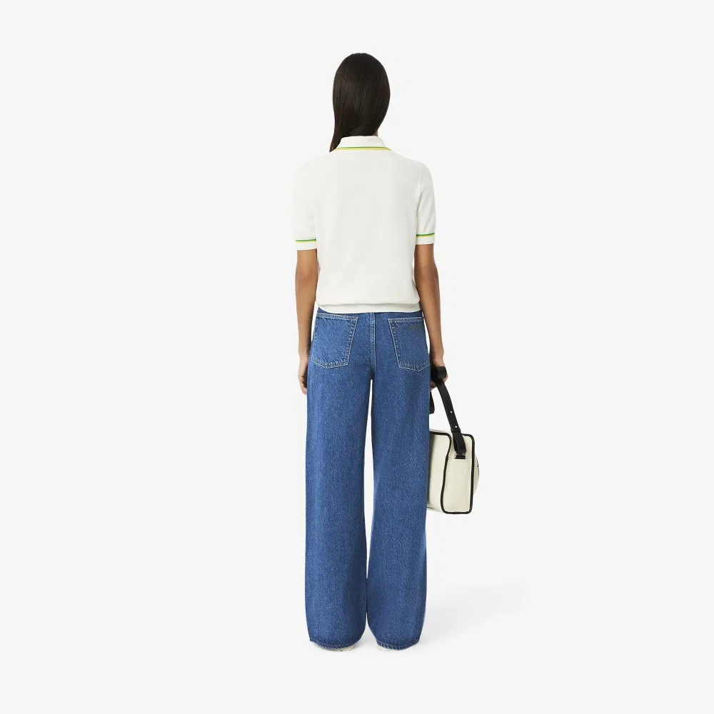 Джинсы Lacoste широкие цветные синие — фото 3