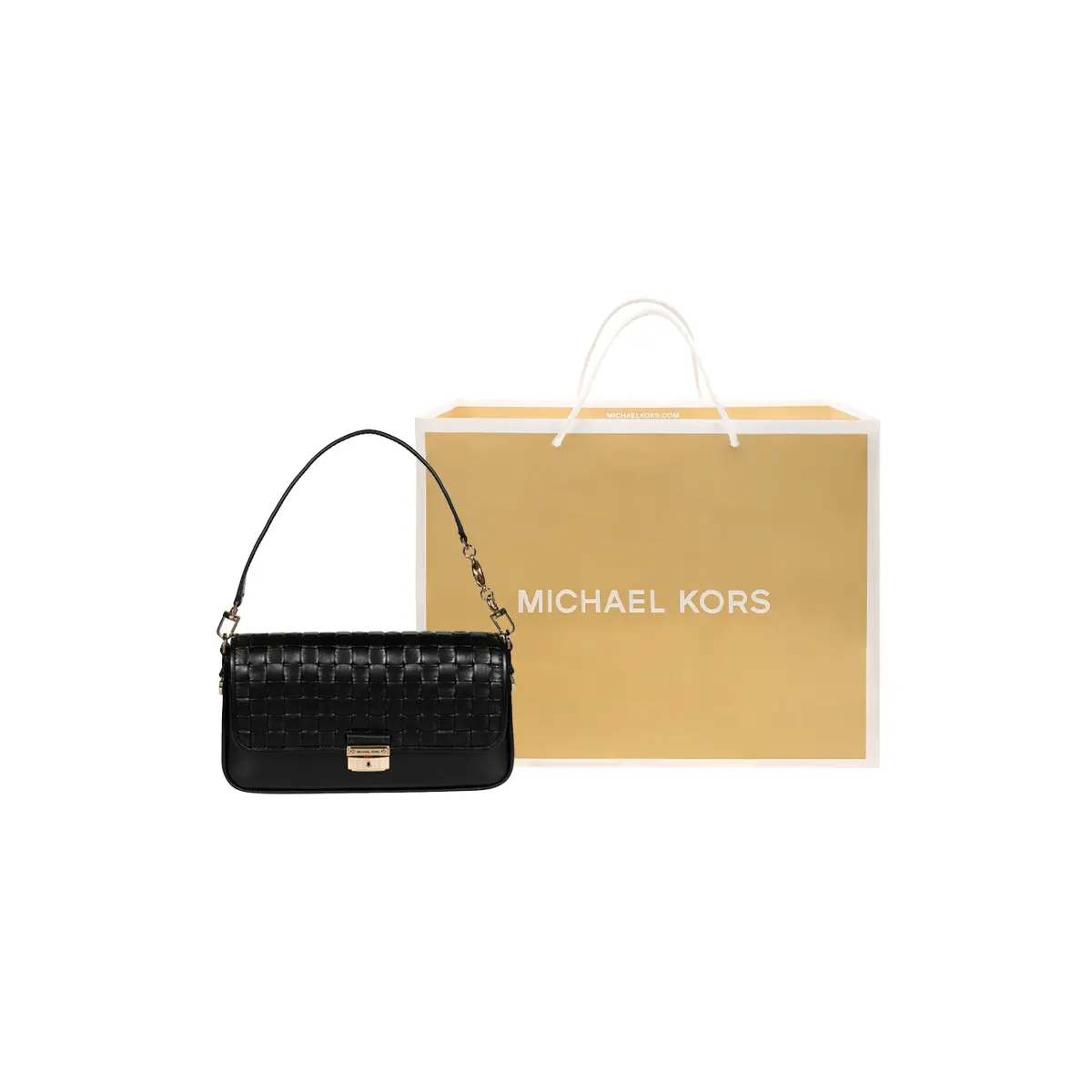 

MICHAEL KORS Кожаная сумка сумка-багет через плечо маленькая женская черная