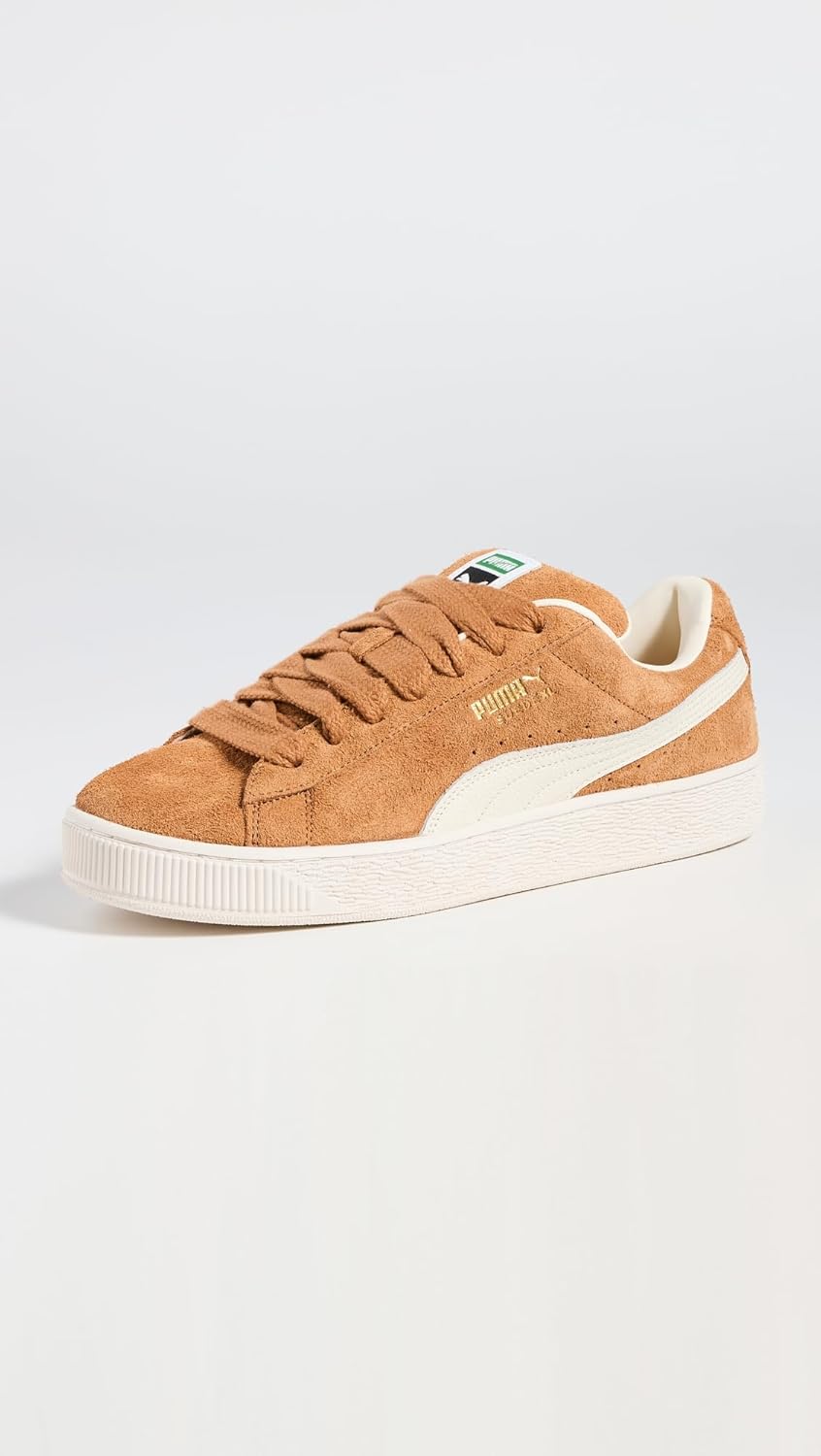 Мужские замшевые кроссовки PUMA с шнуровкой XL Hairy - Коричневые, повседневные — фото 2