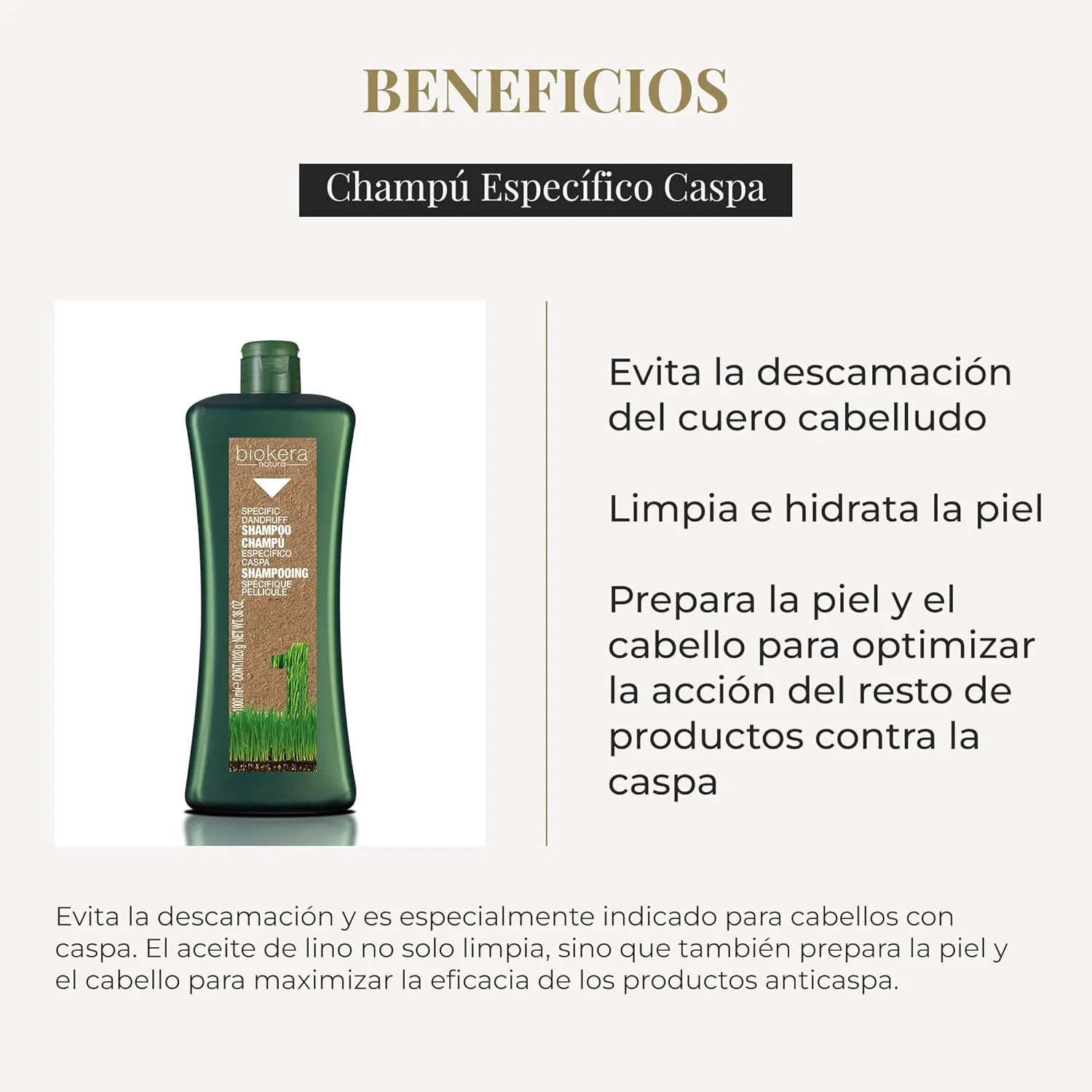 Шампунь против перхоти «Biokera Natura Specific» от Salerm Cosmetics, 1000 мл Salerm — фото 3