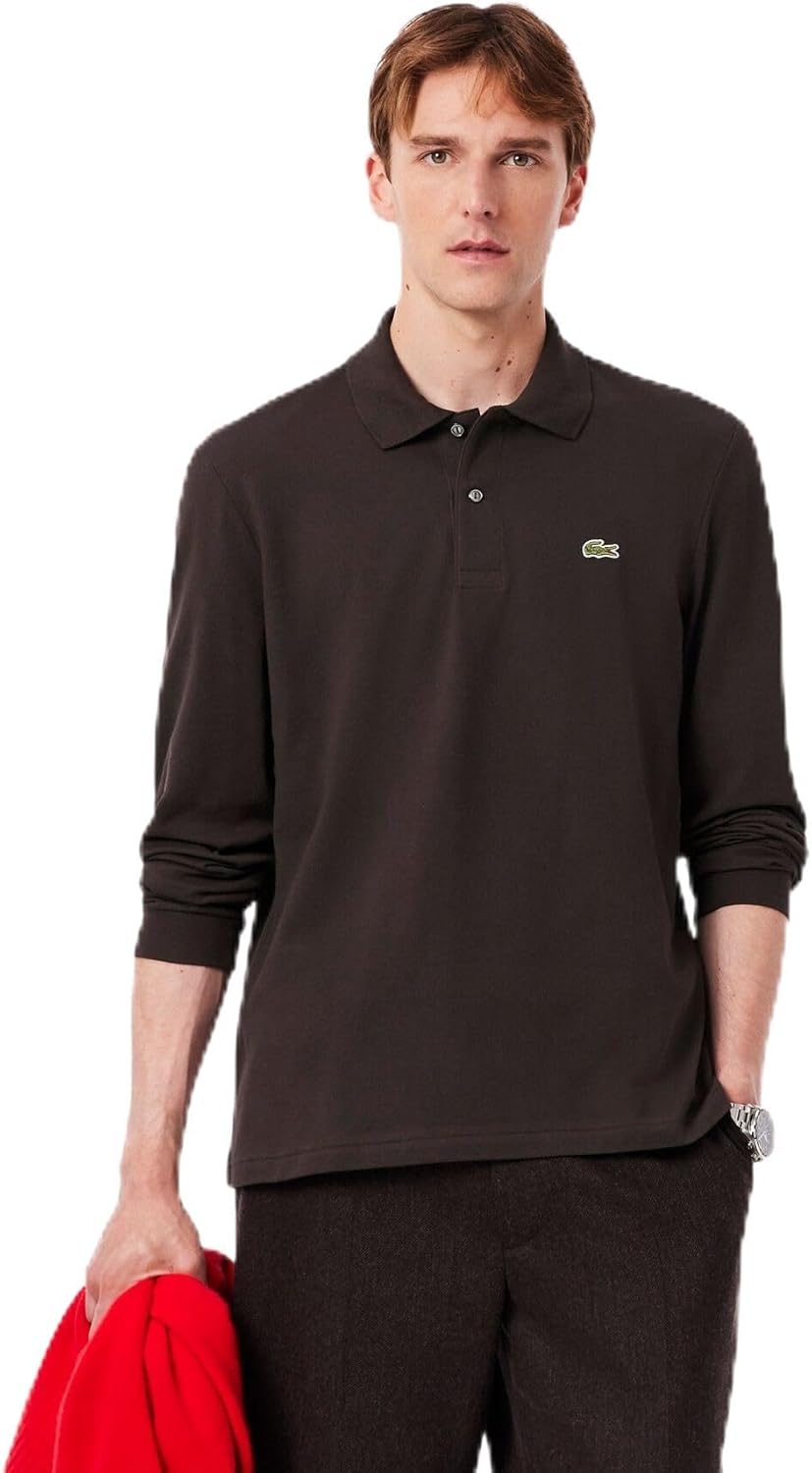 

Официальная поло-рубашка Lacoste Original Fit с длинным рукавом, модель L1312, темно-коричневый