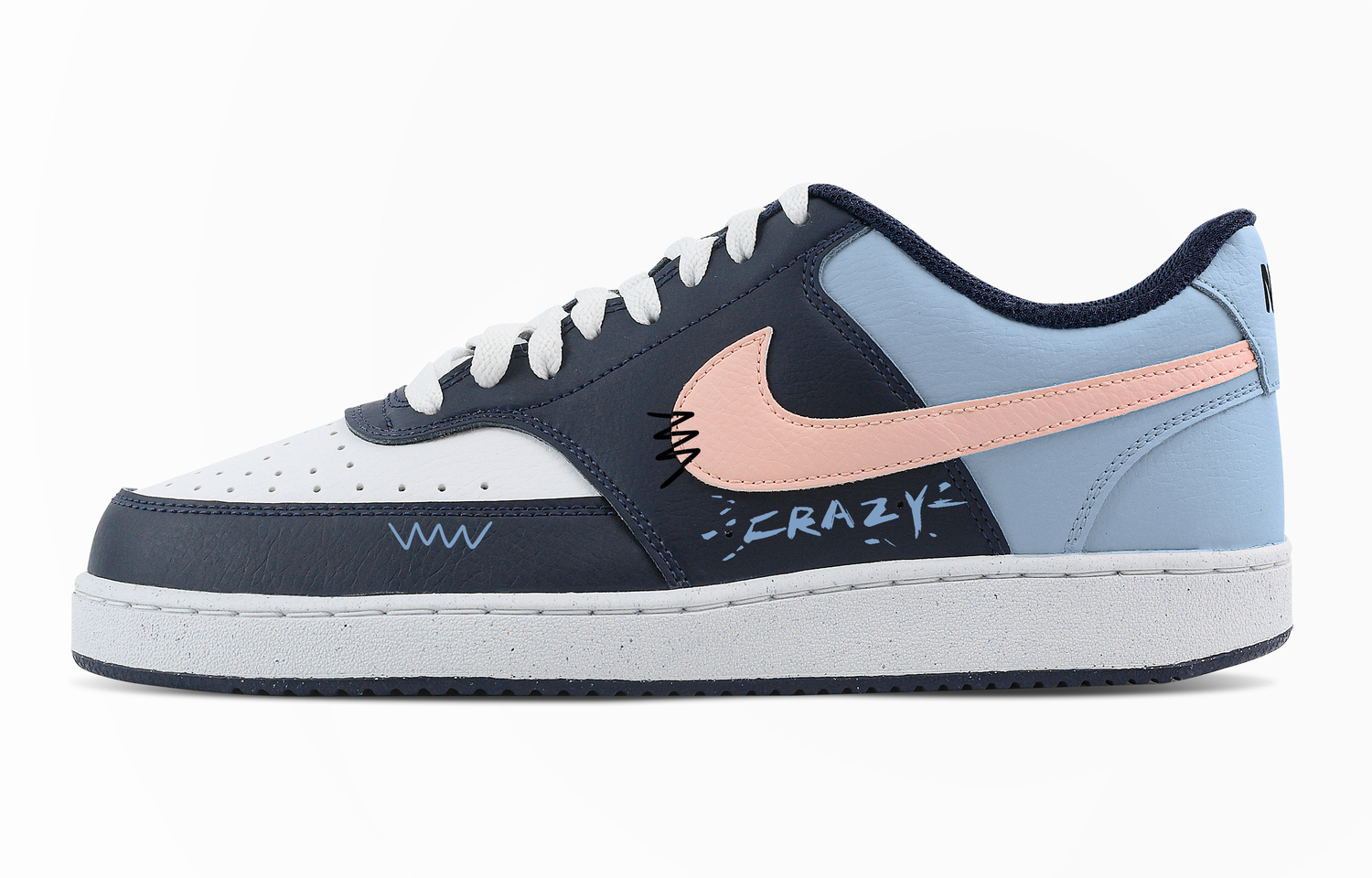 Nike Кроссовки мужские Court Vision Low Wild Tide Light Blue, Heart Box Low top Training Shoes Blue — фото 3