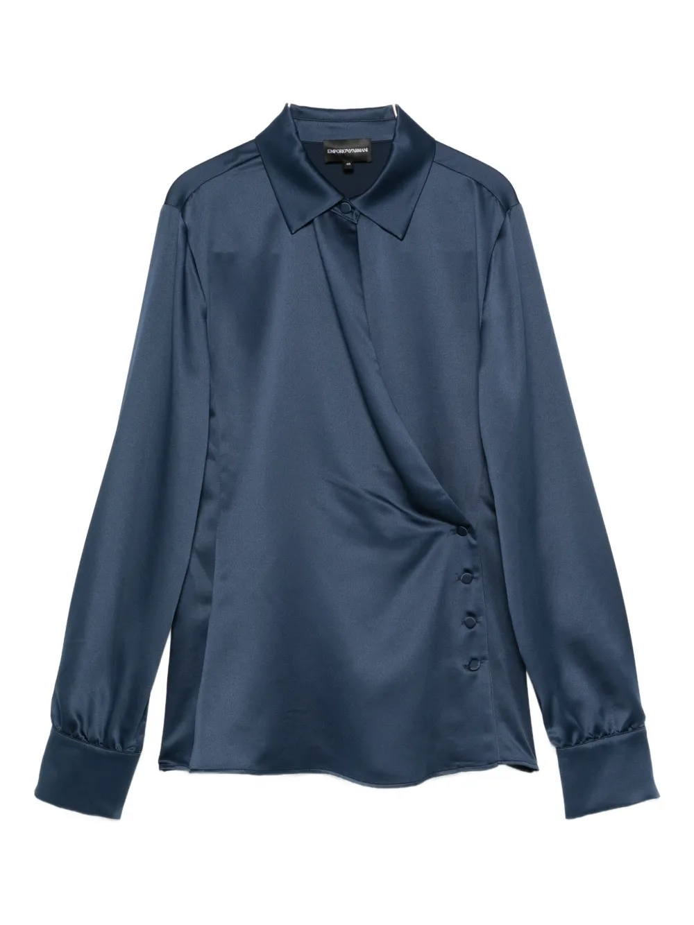 

Атласная блузка с запахом EMPORIO ARMANI, синий
