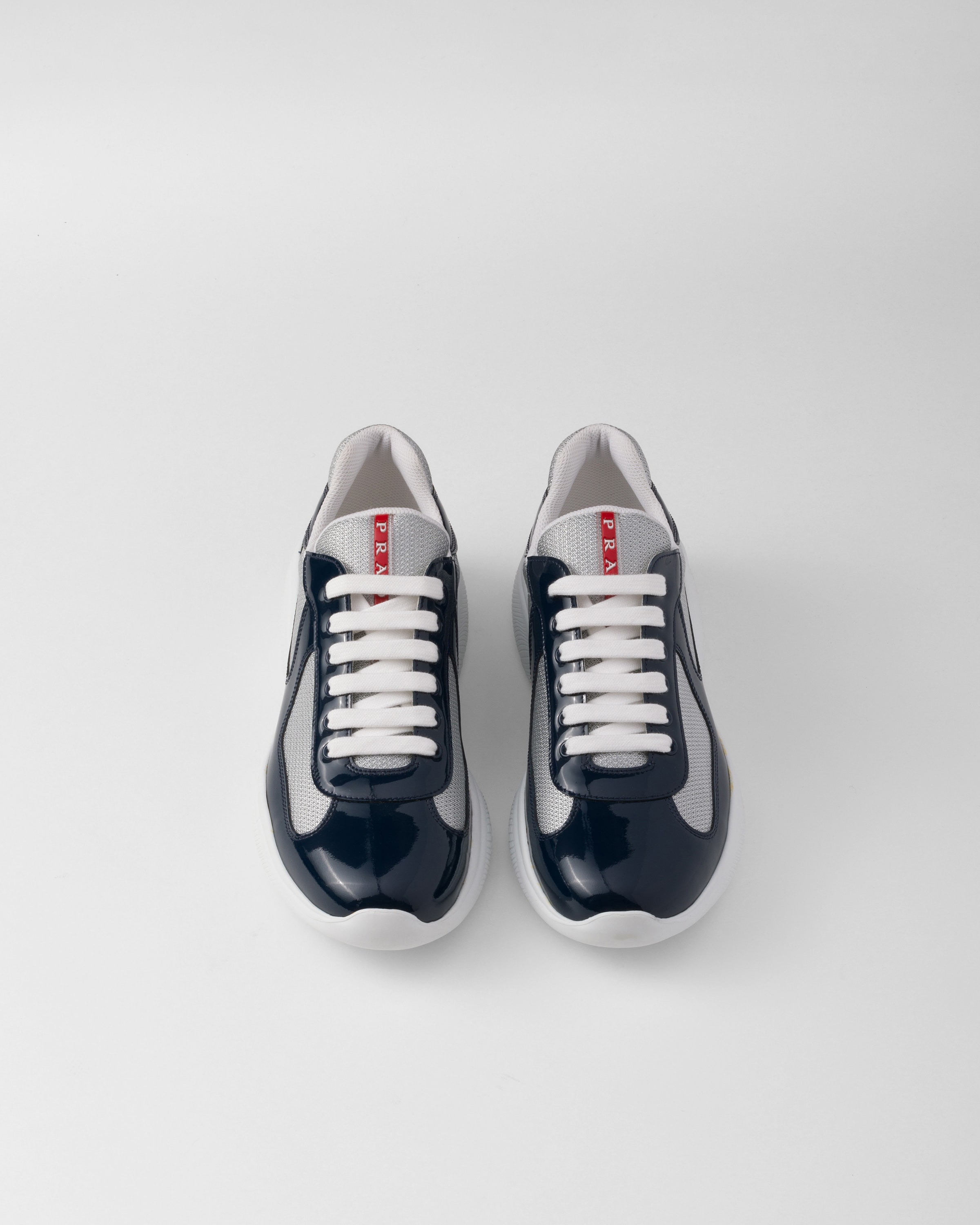 Кроссовки Prada America's Cup из лакированной кожи и технической ткани, синий — фото 3