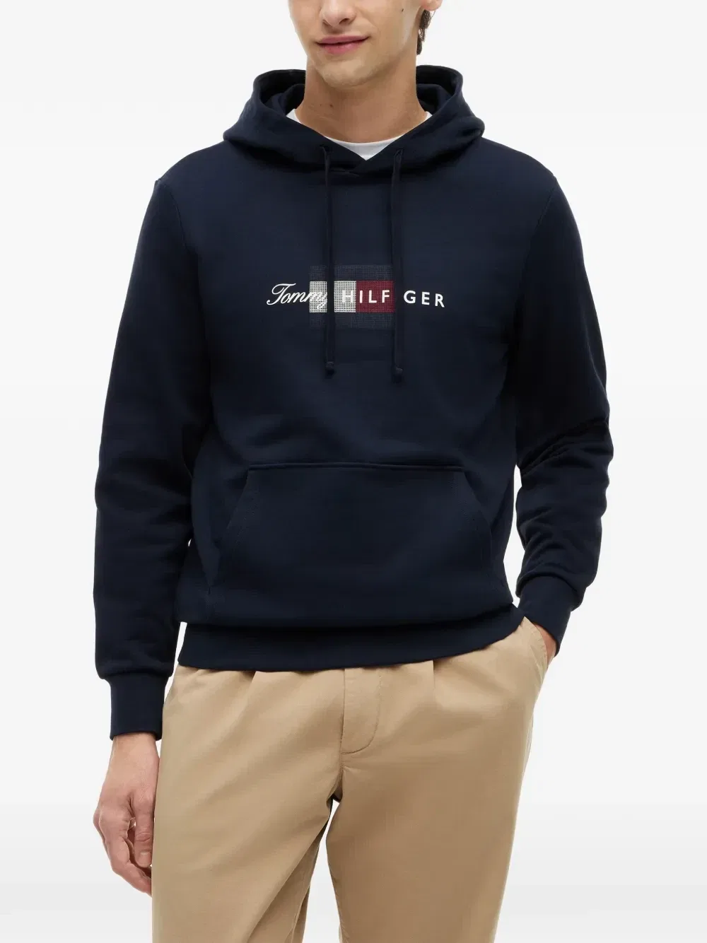 Худи с кулиской и логопринтом Tommy Hilfiger, синий — фото 3