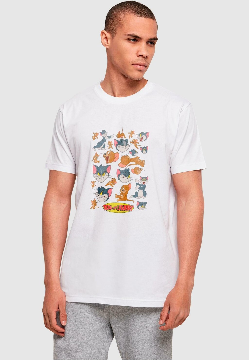 

Футболка с принтом TOM AND JERRY MANY FACES ABSOLUTE CULT, белый