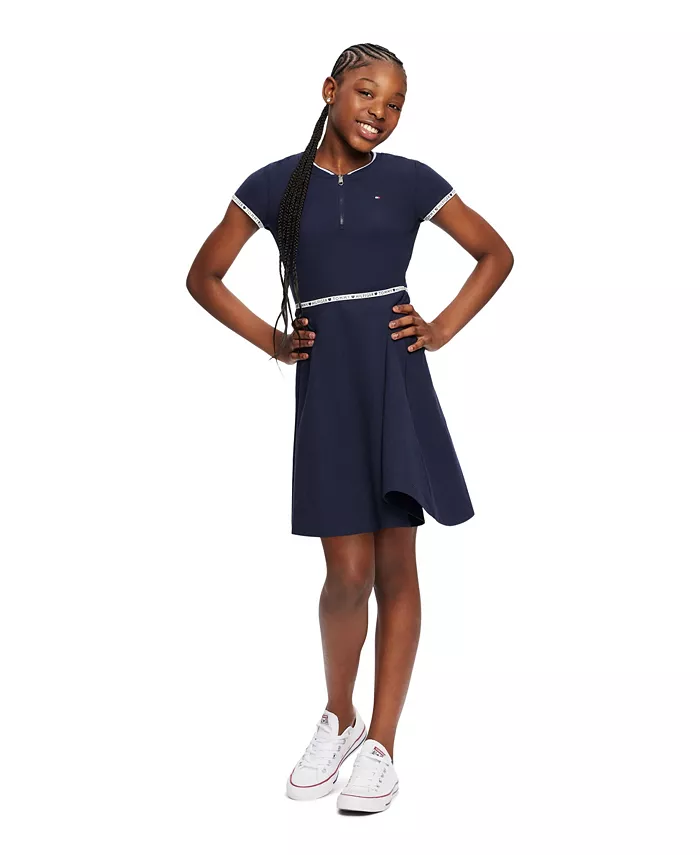 

Платье с четвертной молнией для девочек Toddler Girls Quarter Zip Dress Tommy Hilfiger, синий