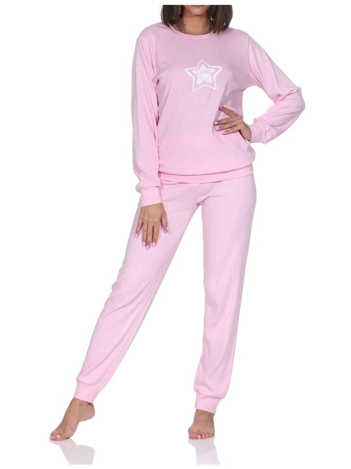 

NORMANN Мягкая пижама из трикотажа с длинными рукавами и узором в виде звезд, розового цвета