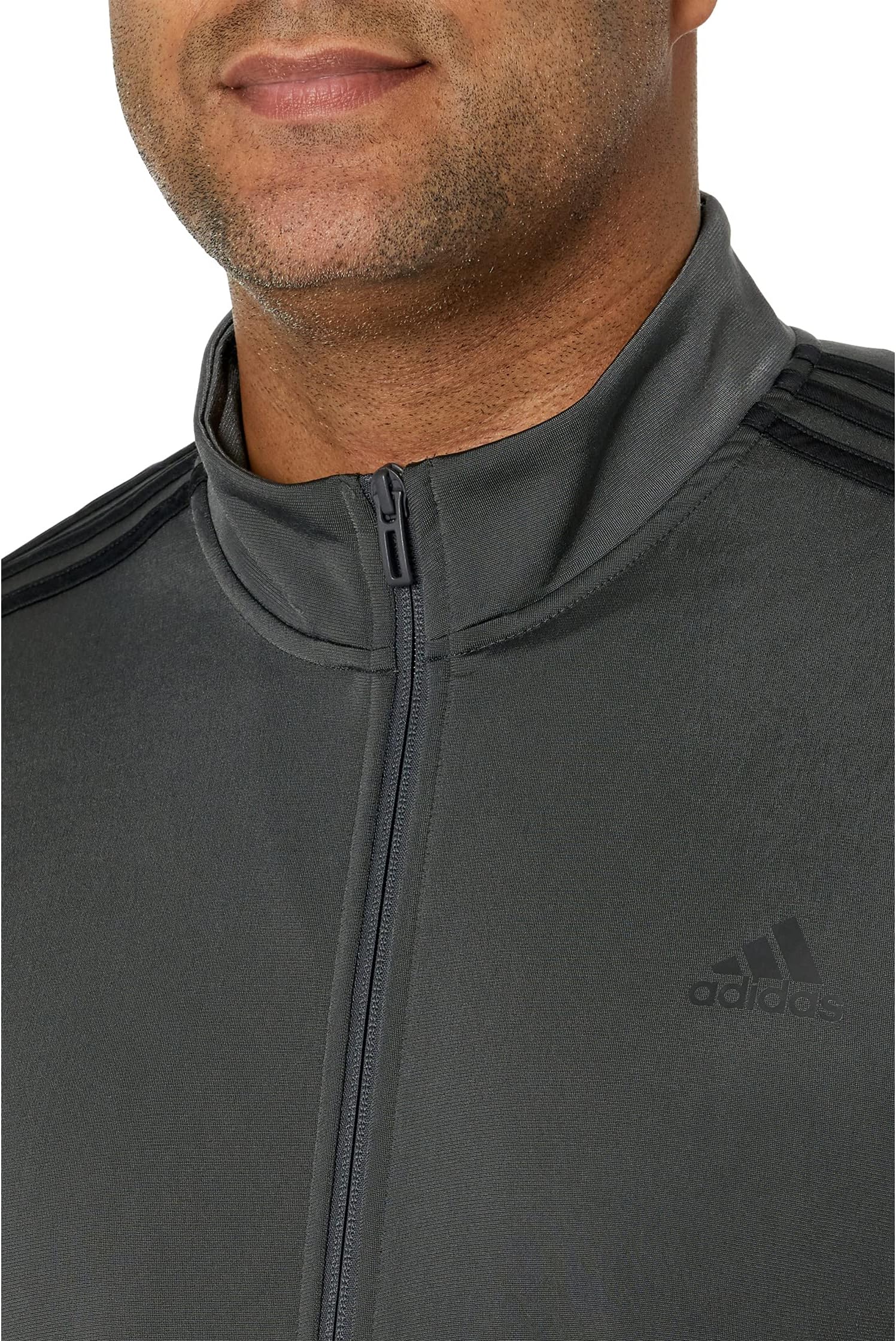 Куртка adidas Essentials 3-Stripes Tricot Track Jacket, цвет Dark Grey/Solid Grey/Black — фото 3