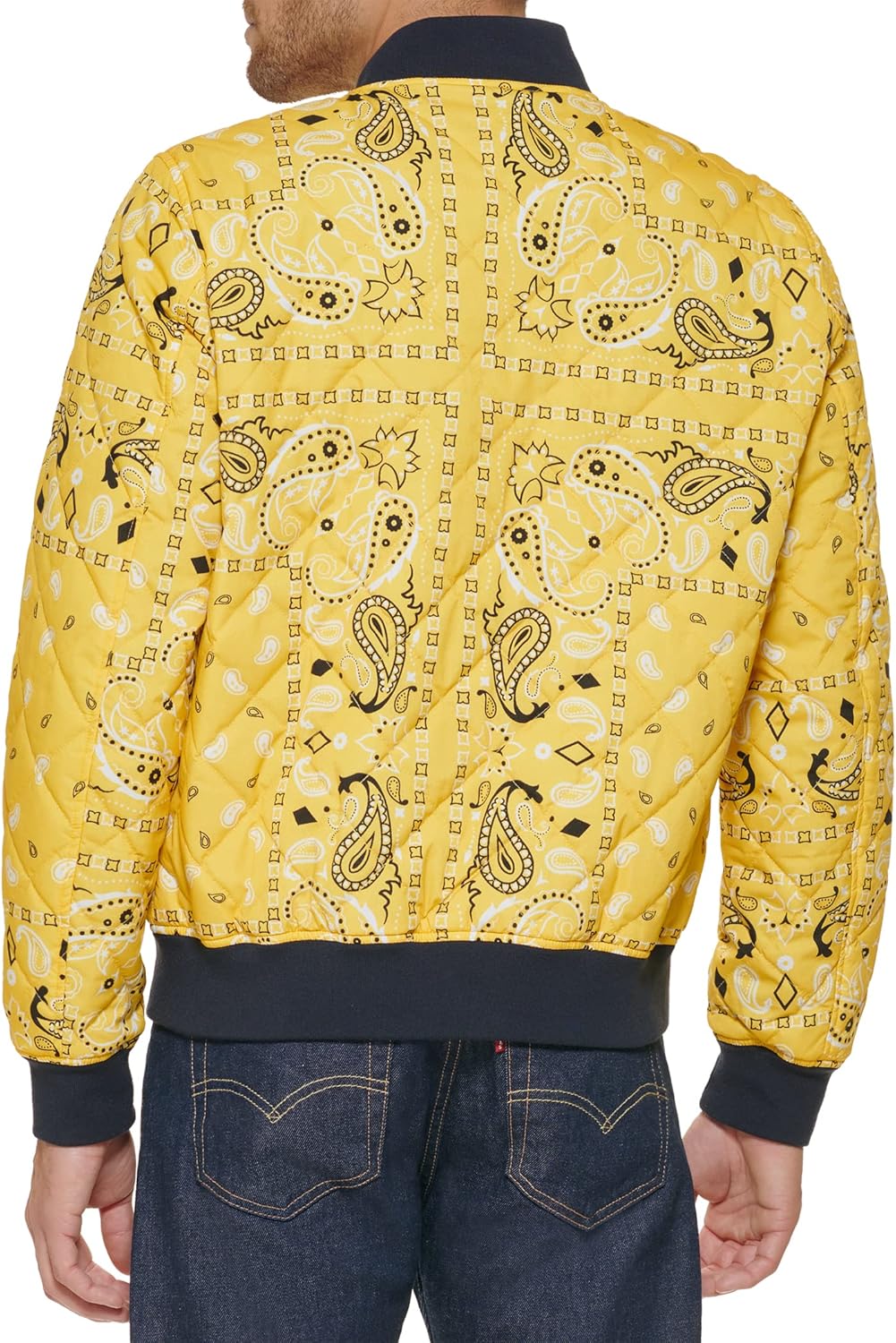 Мужская куртка-бомбер Levi's с ромбовидной стежкой, Yellow Bandana — фото 4