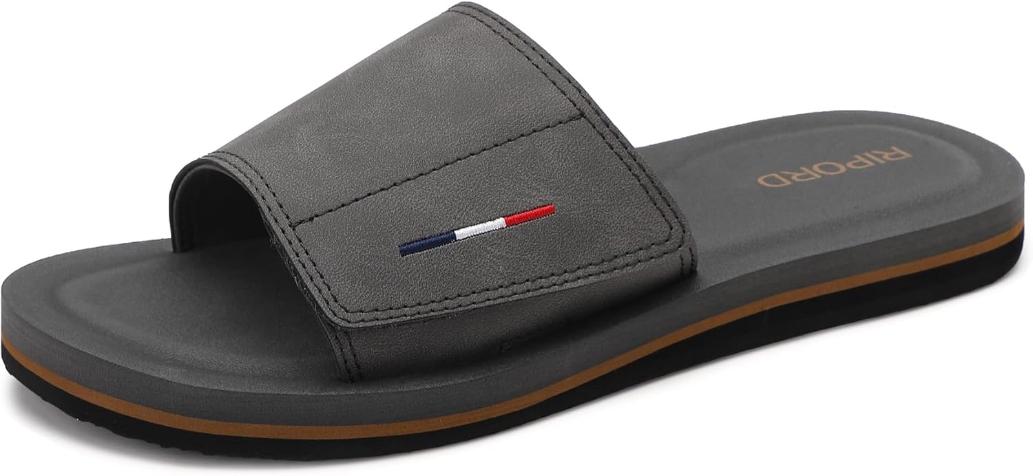 

Мужские сандалии с регулируемыми ремешками, шлепанцы, удобные спортивные антискользящие шлепанцы Ripord, серый