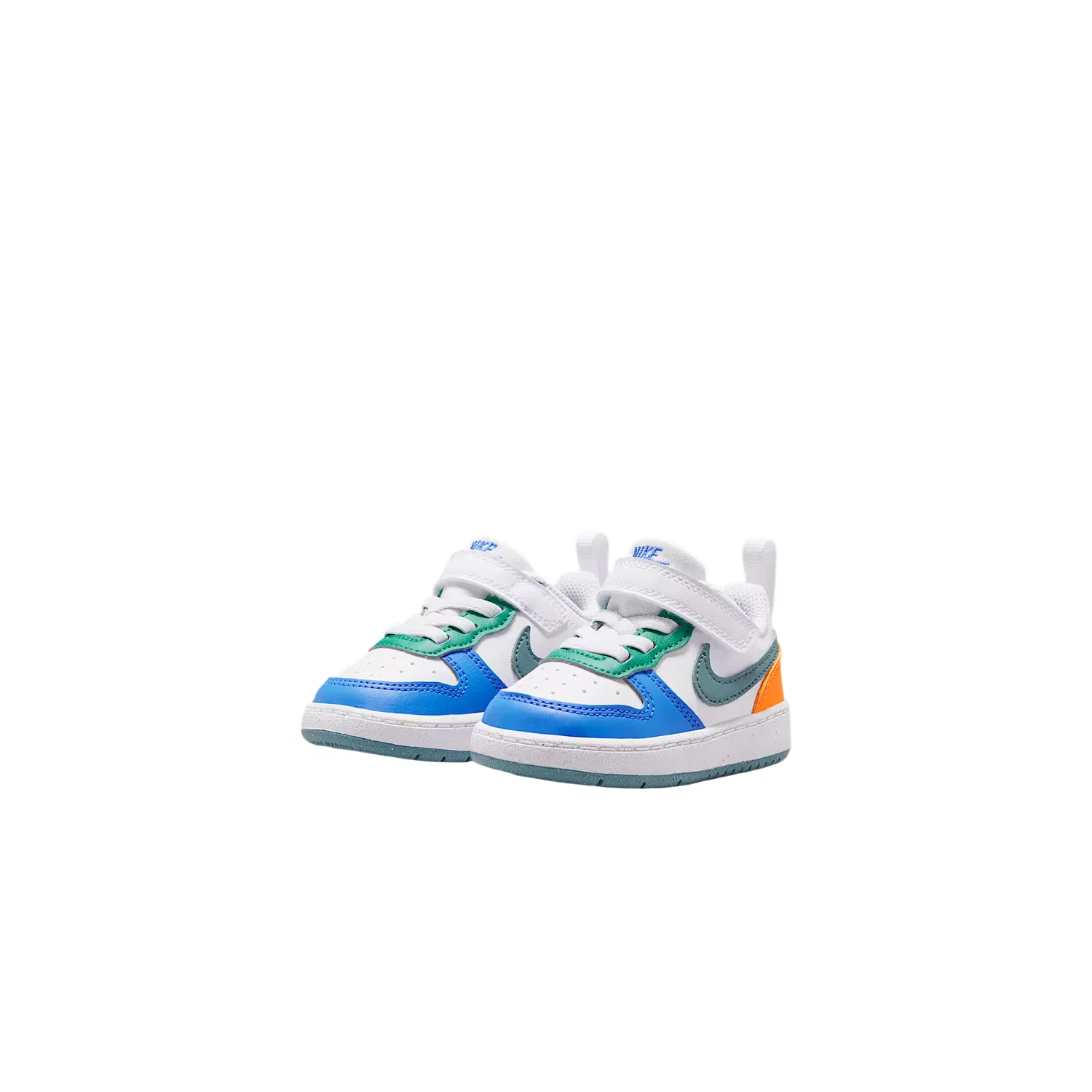 Кроссовки Court Borough Low top для малышей Nike, White/Peacock Green/Crystal Blue/Mineral Sintered Stones Blue — фото 3