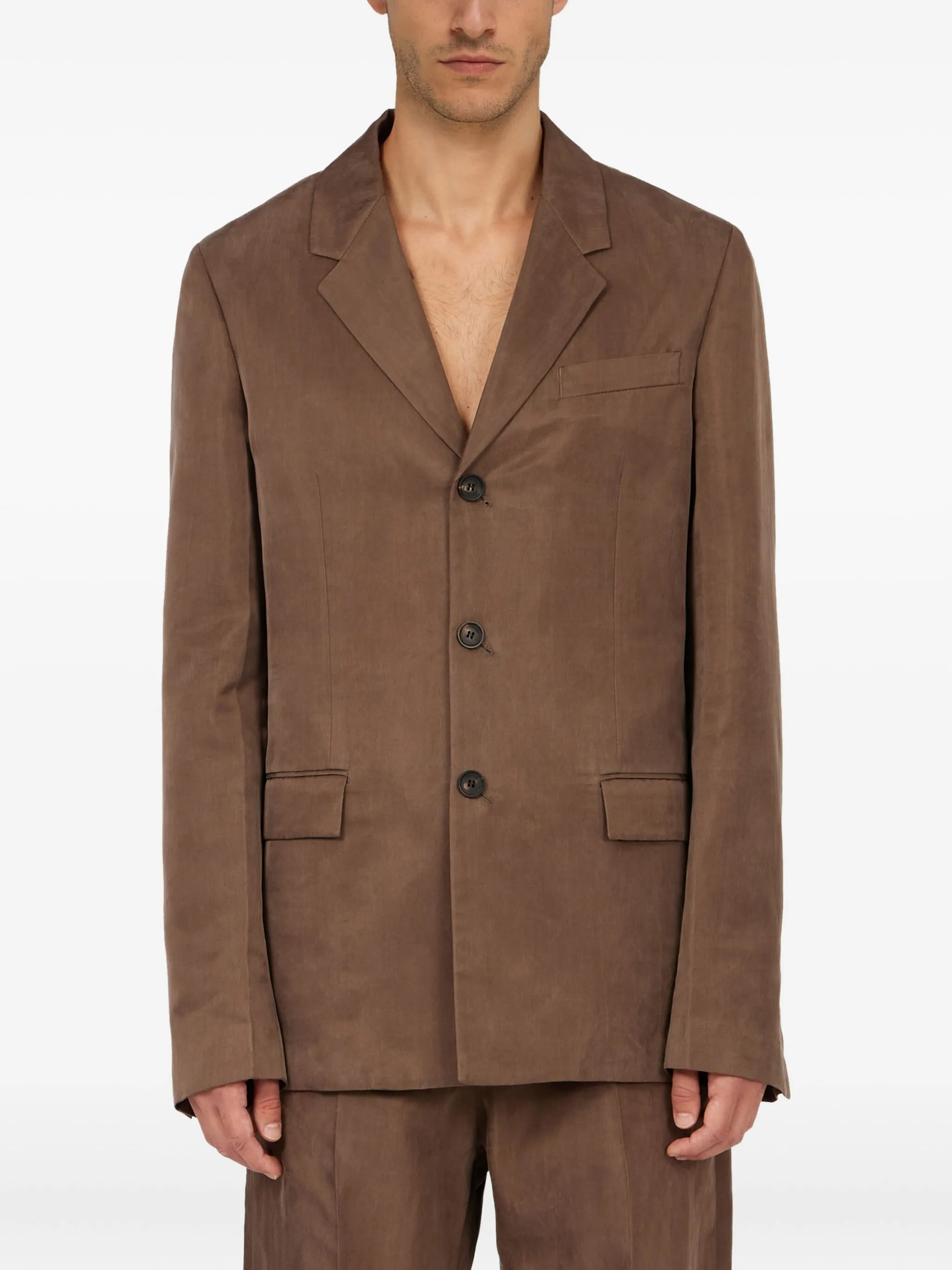 

Однобортный пиджак Ferragamo, коричневый