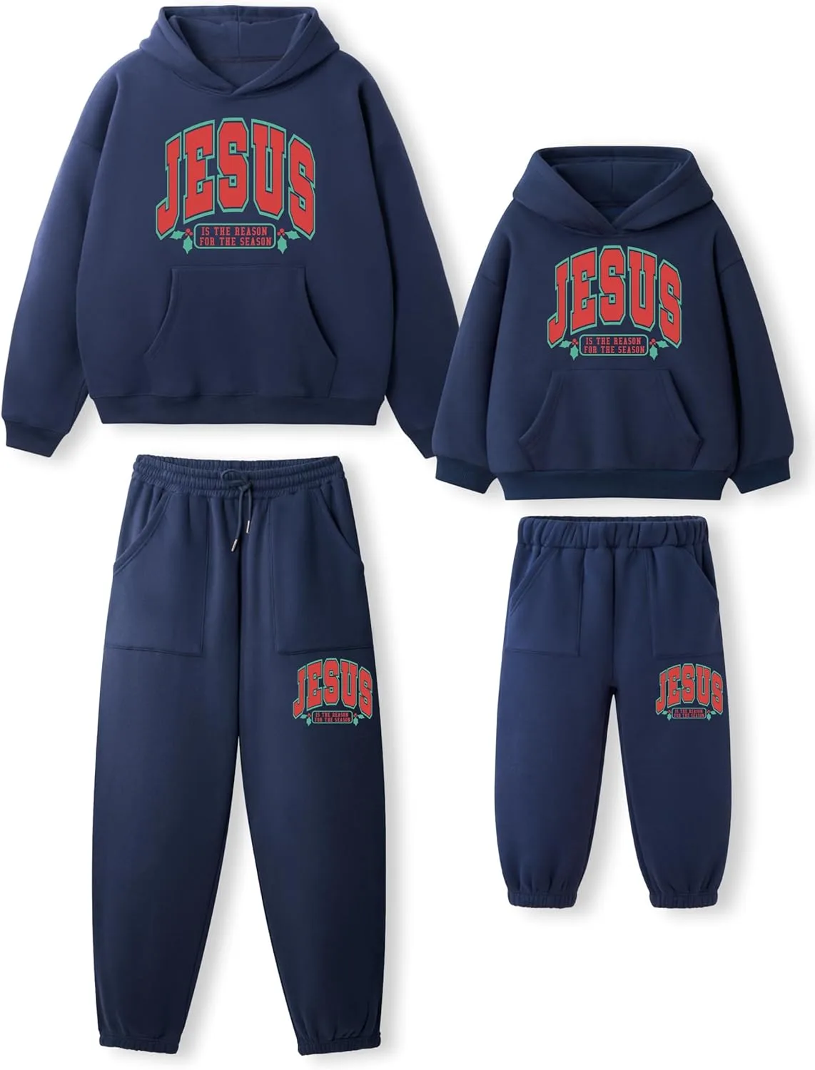 

Семейные рождественские пижамы Matching Sets Fleece Hoodies Christian Hoodie Set Jesus For Season Guiding Cross