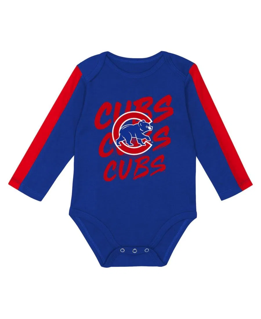 Детский боди и штанишки Chicago Cubs из трех предметов (боди и штанишки) Outerstuff, синий — фото 2
